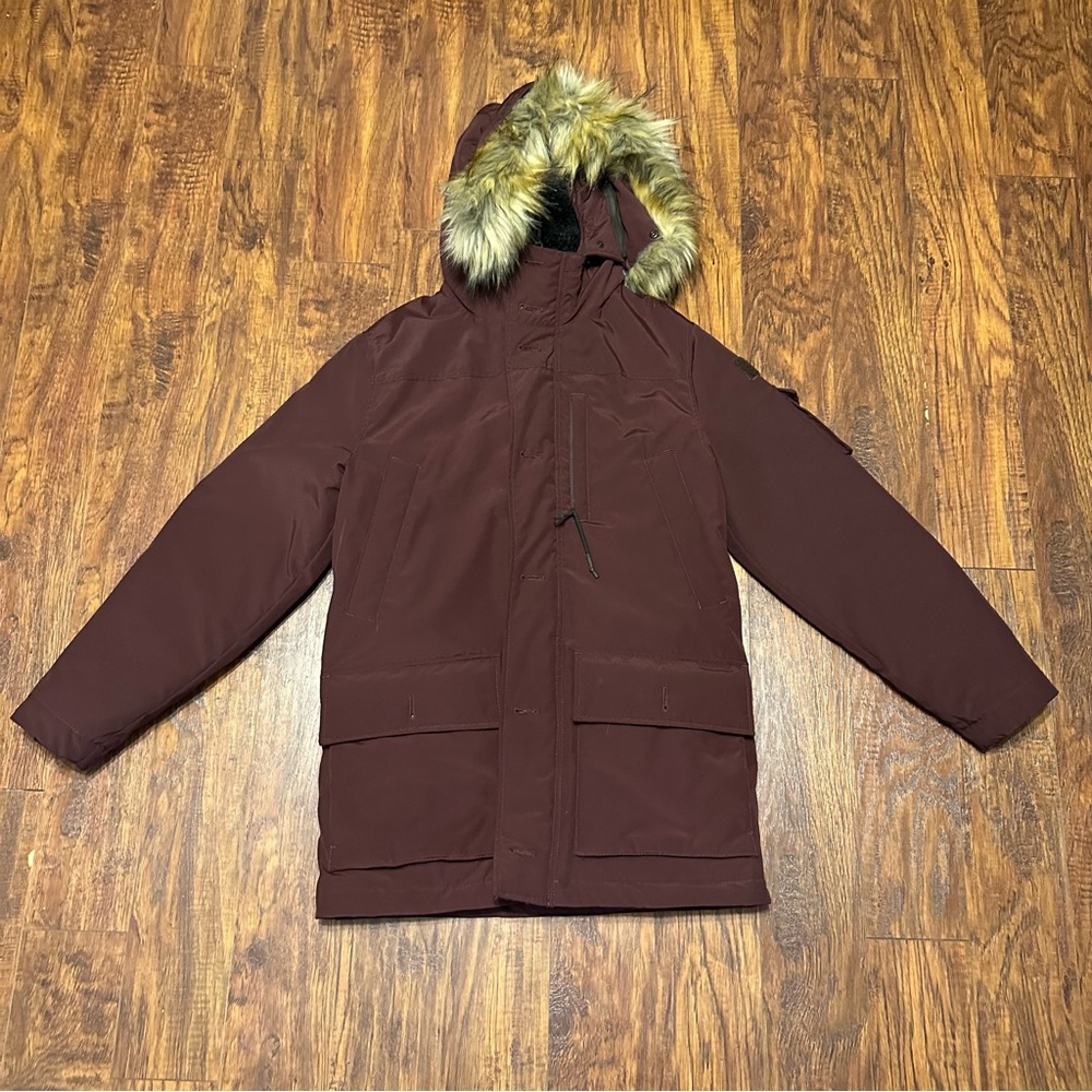J. Crew Nordic Parka Small Maroon Burgundy Red NWT